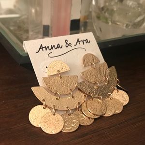 NWT Gold boho dangle earrings